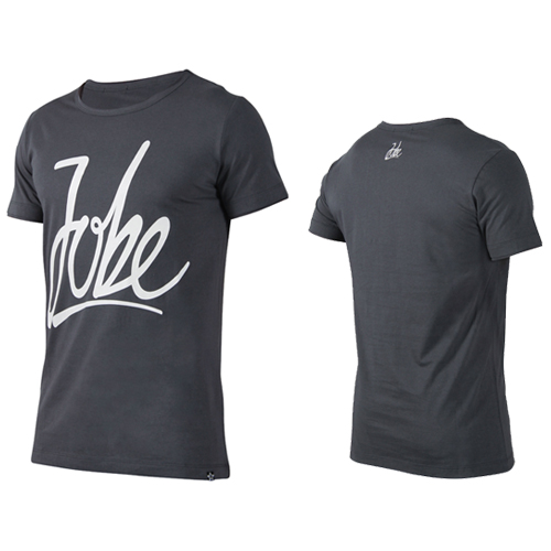 Jobe script t-shirt heren grafiet grijs