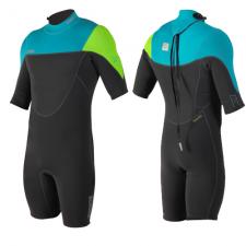 perth 3/2 teal blauw wetsuit shorty heren